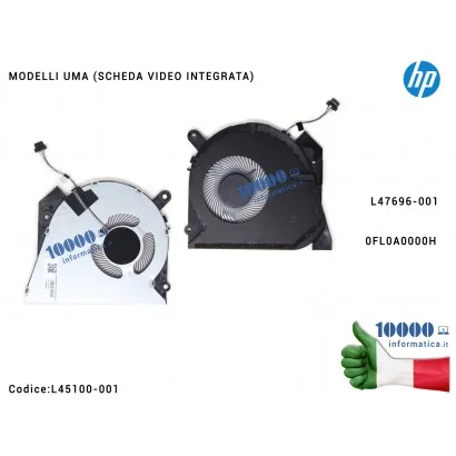 Ventola di Raffreddamento Fan CPU HP [UMA] ProBook 450 G6 450 G7 HSN-Q16C (VGA INTEGRATA) 0FL0A0000H L47696-001 L47695-001 L4510