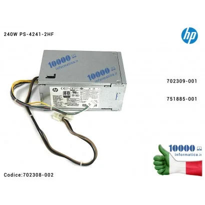 702308-002 Alimentatore HP 240W PSU ProDesk 600 G1 Power Supply PS-4241-2HF 702309-001 751885-001 702308-002