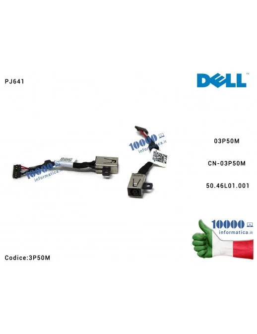 3P50M Connettore di Alimentazione DC Power Jack PJ641 DELL Inspiron 14-7437 P42G 3P50M 03P50M CN-03P50M 50.46L01.001