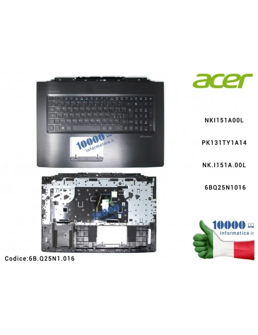 6B.Q25N1.016 Tastiera Retroilluminata Italiana Completa di Top Case Superiore ACER Nitro VN7-793G [NERA] NKI151A00L PK131TY1A...