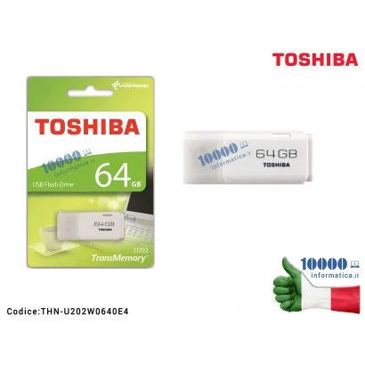 THN-U202W0640E4 Chiavetta USB Pen Drive TOSHIBA TranMemory U202 HAYABUSA USB 2.0 [64 GB]