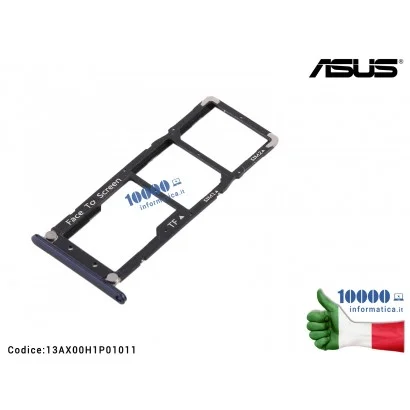 13AX00H1P01011 Carrello SIM Tray SD Card ASUS ZenFone 4 Max ZC520KL (X00HD) [Nero] 13AX00H1P01011 2 SIM Card Tray + Micro SD ...