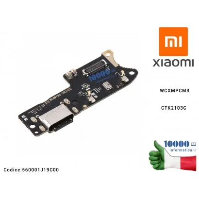 560001J19C00 Scheda Board Connettore Ricarica XIAOMI Poco M3 (M2010J19CG) Charging Port Board WCXMPCM3CTK2103C 560001J19C00