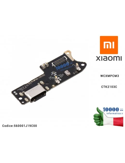 560001J19C00 Scheda Board Connettore Ricarica XIAOMI Poco M3 (M2010J19CG) Charging Port Board WCXMPCM3CTK2103C 560001J19C00