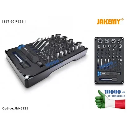 JM-6125 Cacciaviti di Precisione JACKEMY JM-6125 [Set 60 pezzi] Esagonali Torx mini Stella Kit per Riparazione Cellulari fai ...