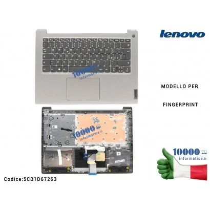 5CB1D67263 Tastiera Italiana Completa di Top Case Superiore LENOVO IdeaPad 3-14IML05 (81WA) [GRAY] 5CB0X56616 5CB1D67263 L81WA