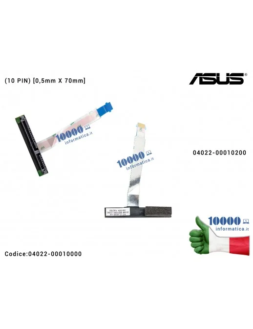 04022-00010000 Cavo Collegamento Hard Disk Connettore HDD SATA FFC ASUS VivoBook 15 F513 K513 M513 S513 X513 (10 PIN) [7 cm] ...
