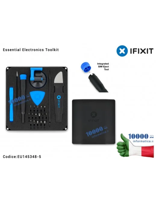 EU145348-5 iFixit Essential Electronics Toolkit - Starter set di riparazione 16 punte di precisione (4 mm) cacciavite e strum...