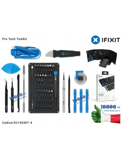 EU145307-4 iFixit Pro Tech Toolkit - Starter set di riparazione 64 punte di precisione (4 mm) cacciavite e strumenti di apert...