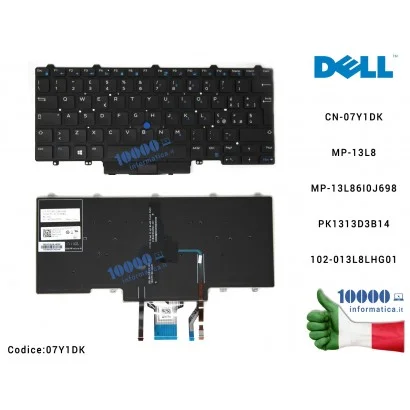 7Y1DK Tastiera Retroilluminata Italiana DELL Latitude E5450 E5470 E7250 E7450 E7470 (TRACKPOINT) [SENZA FRAME] 0GM2HJ 07Y1DK ...