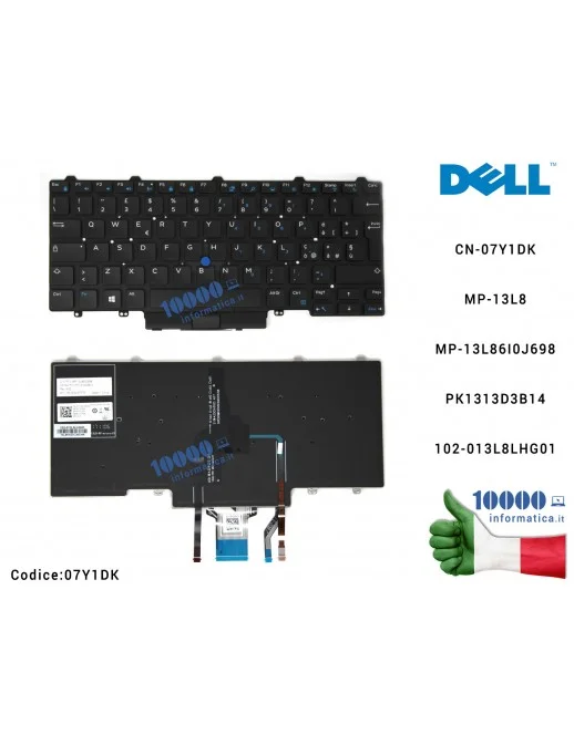 7Y1DK Tastiera Retroilluminata Italiana DELL Latitude E5450 E5470 E7250 E7450 E7470 (TRACKPOINT) [SENZA FRAME] 0GM2HJ 07Y1DK ...