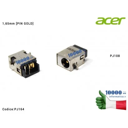 PJ164-1.65 Connettore DC Power Jack PJ164 [1,65mm] ACER Aspire One 751 751H AO751H ZA3 ZG8 Aspire 1410T 1810T 1810TZ Gateway ...
