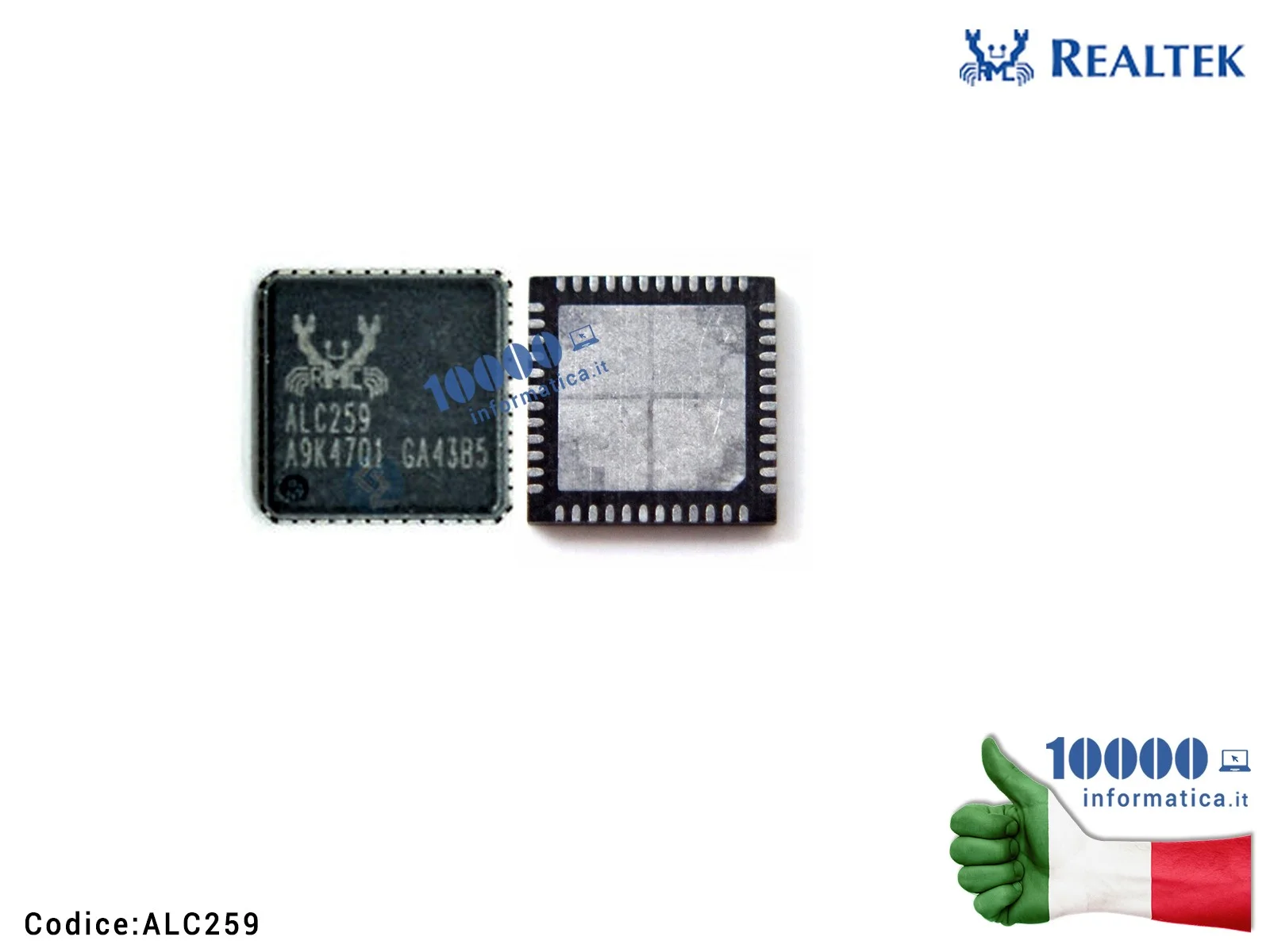 ALC259 IC Chip REALTEK ALC259 HD Audio Controller Chip 259 QFN-48 ALC-259 ALC259-CG ALC259-VB5-GR ALC259-GR ALC 259 ALCZ59 AL...