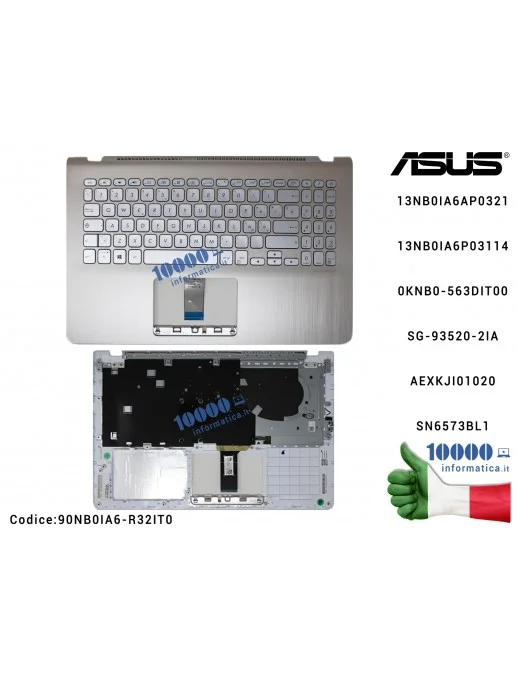 90NB0IA6-R32IT0 Tastiera Italiana Retroilluminata Completa di Top Case Superiore ASUS X530 S530 [Icicle Gold - ORO] VivoBook ...