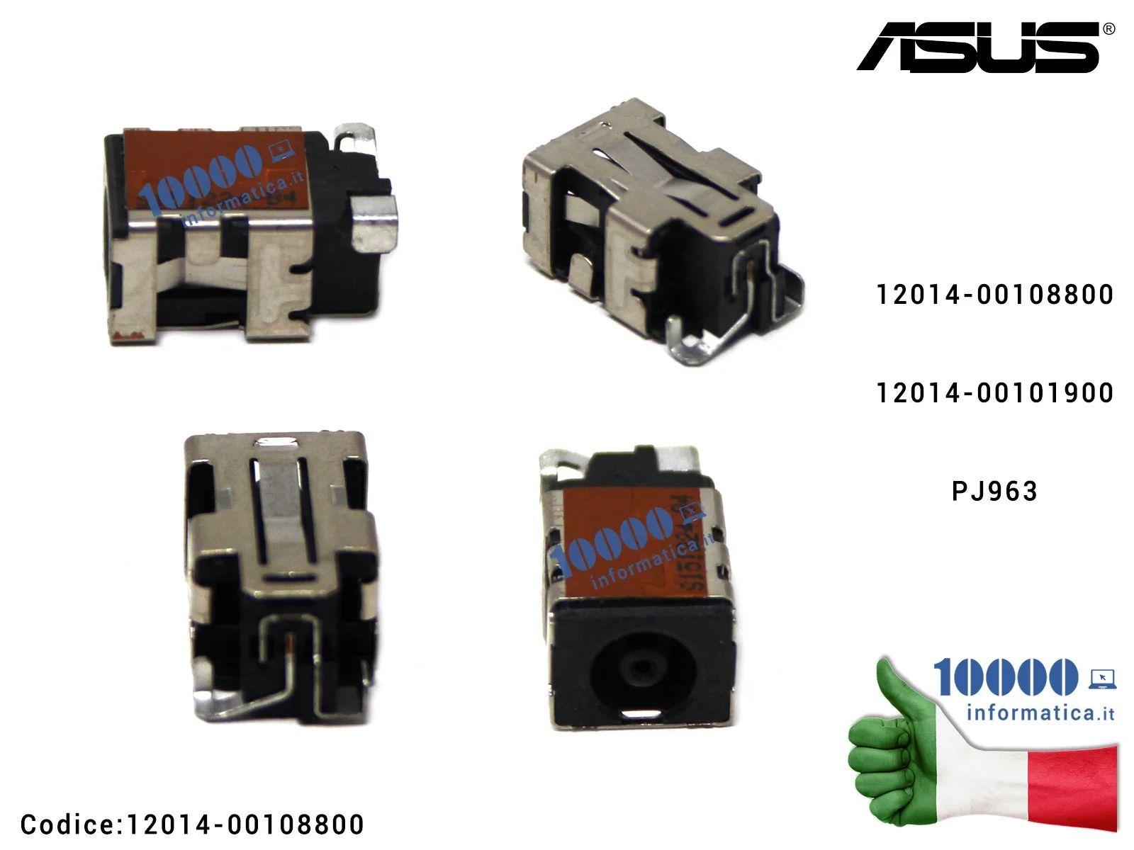 12014-00108800 Connettore di Alimentazione DC Power Jack PJ963 ASUS P2520 P2520LA P2520SA P2530 N501JW UX501 UX501J UX501JW G...