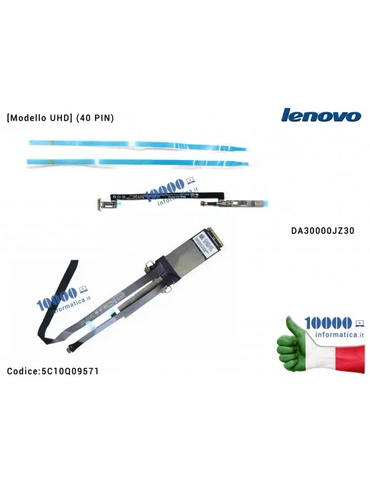 5C10Q09571 Cavo Flat LCD LENOVO Yoga 920-13IKB (80Y8) [Modello UHD] (40 PIN) DA30000JZ30 5C10Q09571 80Y8S00000 80Y70010US