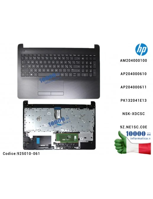 925010-061 Tastiera Italiana Completa di Top Case Superiore Palmrest [Sparkling Black] HP Pavilion 15-BR 15-BS 15-BW 250 G6 2...