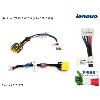 90202871 Connettore DC Power Jack PJ608 [DIS] LENOVO G500S (80AD) G505S (80AM) G400S (80AC) G405S (80AL) [14,5 cm] DC30100PD0...