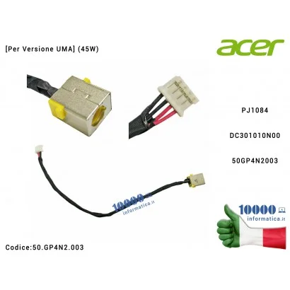 50.GP4N2.003 Connettore di Alimentazione DC Power Jack PJ1084 ACER Aspire A315-53 A515-51 A515-51G [UMA] (45W) DC301010N00 50...