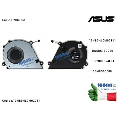 13NB0NL0M02011 Ventola Fan CPU ASUS [SX] X571G X571GD X571GT F571G F571GT K571G N571G RX571G RX571GT (104,4 x 75,6 mm) DQ5D51...