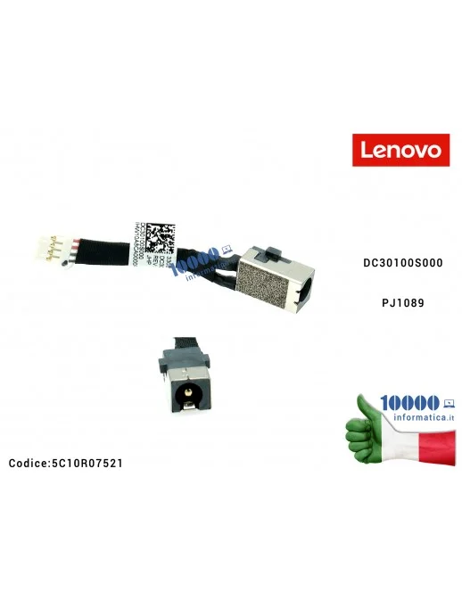 5C10R07521 Connettore DC Power Jack PJ1089 LENOVO IdeaPad 330S-15ISK 330S-15IKB (81F5) 330S-15ARR (81FB) 330S-15AST (81F9) 33...
