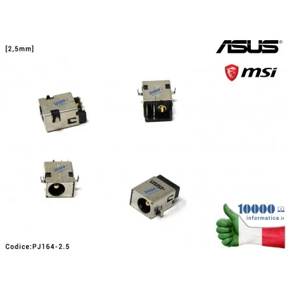 PJ164-2.5 Connettore DC Power Jack PJ164 [2,5mm] MSI Prestige PS42 8RB ASUS G53 G53J G53SW G53SX U32 U32JC U32UJ U32VJ U32VM ...