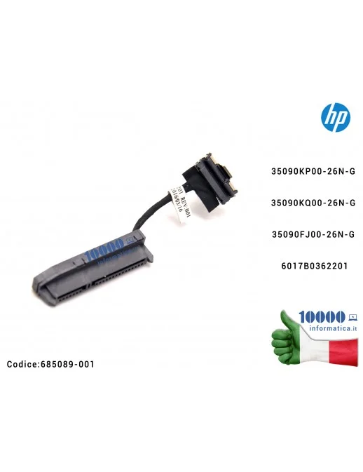 685089-001 Cavo Connettore Hard Disk HDD SATA HP Compaq CQ58 650 655 [TIPO T] 35090KP00-26N-G 35090KQ00-26N-G 35090FJ00-26N-G...