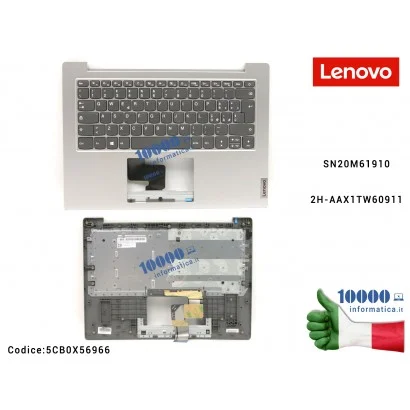 5CB0X56966 Tastiera Italiana Top Case LENOVO [Platinium Grey] IdeaPad 1-14IGL05 (81VU) 5CB0X56966 SN20M619102H-AAX1TW60911 Co...