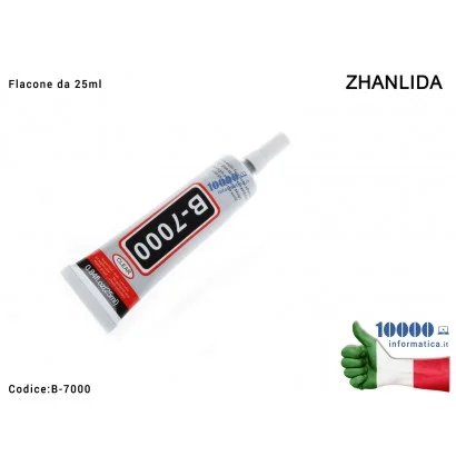 13934 Colla Multiuso ZHANLIDA B-7000 [25ml] Glue B7000 Gel Trasparente Adesivo per Riparazioni Cellulari Frame Touch Screen D...