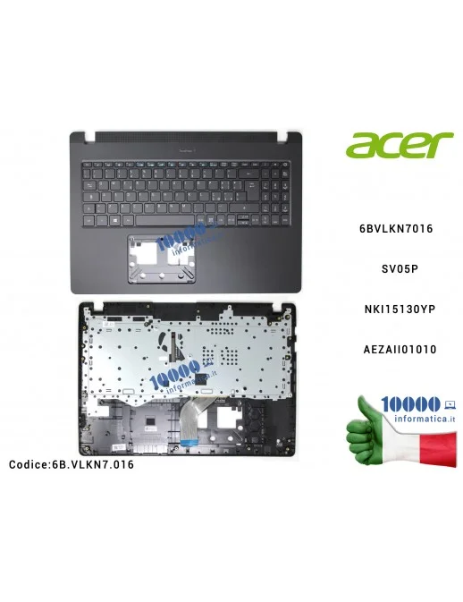 6B.VLKN7.016 Tastiera Italiana Retroilluminata Completa di Top Case Superiore ACER TravelMate TMP215-52 TMP215-52G P215-52 P2...
