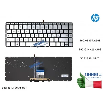 L16909-061 Tastiera Italiana Retroilluminata HP Pavilion 14-CE 14-CE0015TU 14-CE0027TX 14-CE1005TX 14-CE1004TX (SILVER) 490.0...