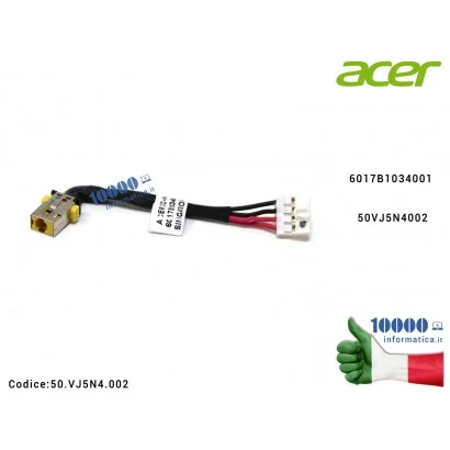 50.VJ5N4.002 Connettore di Alimentazione DC Power Jack ACER TravelMate X3410 X3310 X30-51 X314-51 TMX30-51 TMX314-51 TMX3310 ...