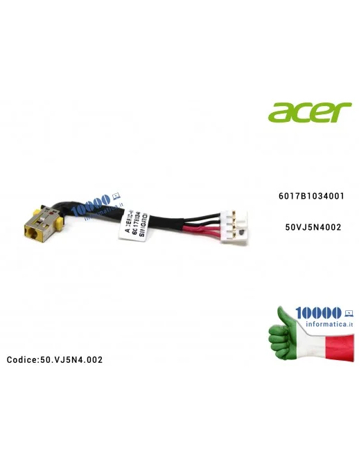 50.VJ5N4.002 Connettore di Alimentazione DC Power Jack ACER TravelMate X3410 X3310 X30-51 X314-51 TMX30-51 TMX314-51 TMX3310 ...