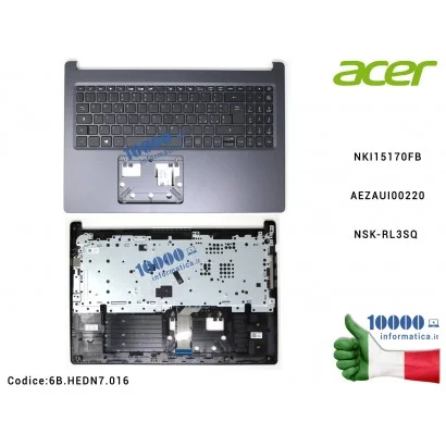 6B.HEDN7.016 Tastiera Italiana Completa di Top Case Superiore ACER Aspire A315-55G A315-57 A315-57G NKI15170FB AEZAUI00220 NS...