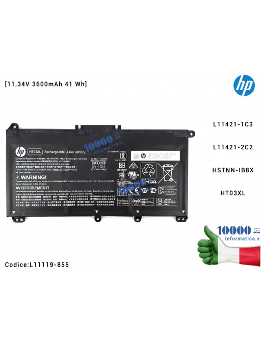 14716 BATTERIA ORIGINALE PER HP HSTNN-UB7J HSTNN-UB7X HSTNN-XB7Y Batteria HT03XL HP 15-CS 17-BY 240 G7 245 G7 250 G7 255 G7 1...