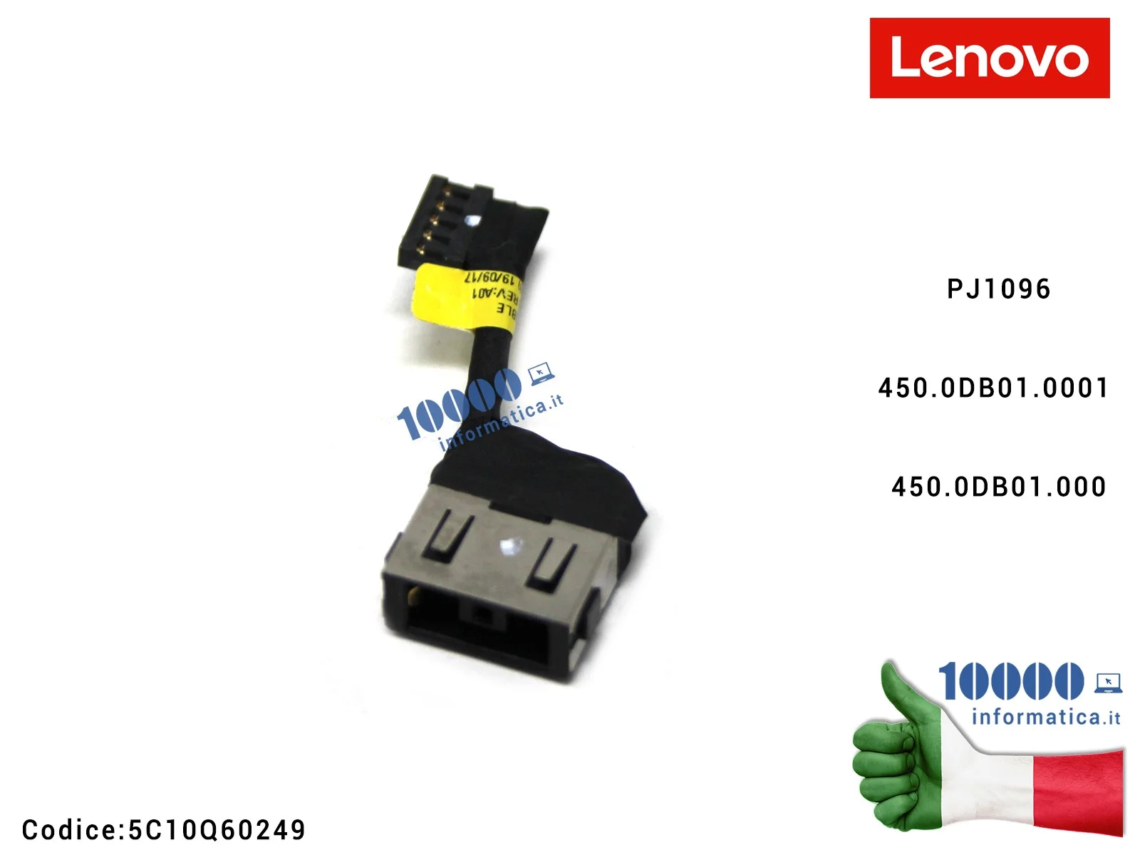 5C10Q60249 Connettore DC Power Jack PJ1096 LENOVO IdeaPad V330-15IKB (81AX) V130-15IKB (81HN) V330-15 V330-15ISK V330-15IGM 4...