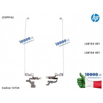 14724 Cerniere Hinges HP 15-DY 15T-DY 15-EF 15S-EQ 15S-FQ TPN-Q222 (COPPIA) L68163-001 L68164-001