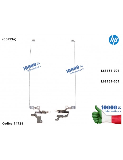14724 Cerniere Hinges HP 15-DY 15T-DY 15-EF 15S-EQ 15S-FQ TPN-Q222 (COPPIA) L68163-001 L68164-001