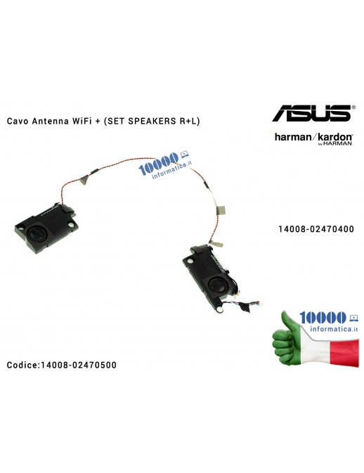 14008-02470400 Altoparlanti Speaker ASUS X580VD X580VN X580GD con Cavo Antenna 14008-02470400 Altoparlanti Speaker ASUS VivoB...