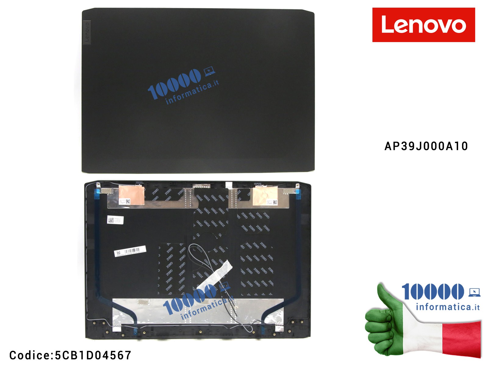 5CB1D04567 Cover LCD LENOVO IdeaPad Gaming 3-15IHU6 (82K1) 3-15ACH6 (82K2) AP39J000A10 5CB1D04567 FRU5CB1D04567
