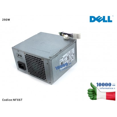Alimentatore ATX Desktop DELL 290W NFX6T 0NFX6T CN-0NFX6T BOMBSHELL T3620 FARALLON T20 HAYWIRE T1700 TULUM 3670 EAGLE