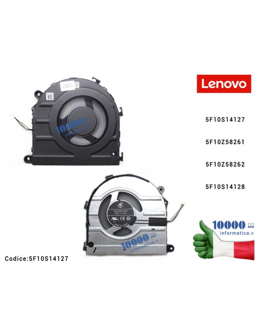 5F10S14127 Ventola Fan LENOVO ThinkBook 14 G6 IRL (21KG) (21NQ) G6 ABP (21KJ) K14 G2 IRU (21G0) (21G1) 5F10S14127 5F10Z58261 ...