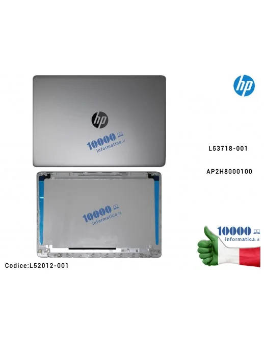 L52012-001 Cover LCD HP 255 G8 15S-DU 15S-DY 15-DW TPN-C139 (Silver) L52012-001 Back Cover HP 15S-DU 15S-DY 15-DW 15-CS 15-DU...