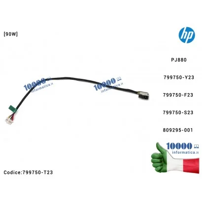 799750-T23 Connettore DC Power Jack PJ880 HP 17-G 15-CS 250 G8 15-DW 799750-T23 799750-Y23 799750-F23 799750-S23 809295-001
