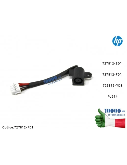 727812-FD1 Connettore DC Power Jack PJ914 HP ProBook 650 G1 650 G2 650 G3 650 G4 650 G5 727812-SD1 727812-FD1 727812-YD1
