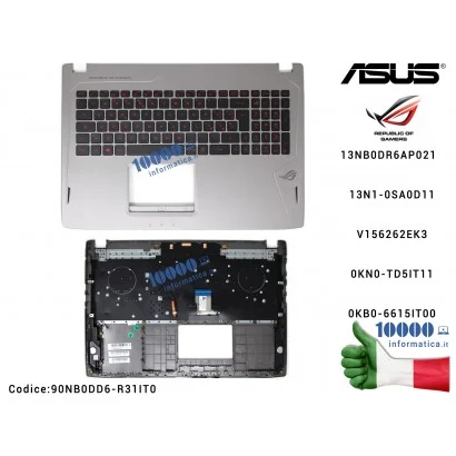 90NB0DD6-R31IT0 Tastiera Italiana Retroilluminata ASUS ROG GL502V GL502VS 13N1-0SA0D11 13NB0DR6AP0211 90NB0DD6-R31IT0