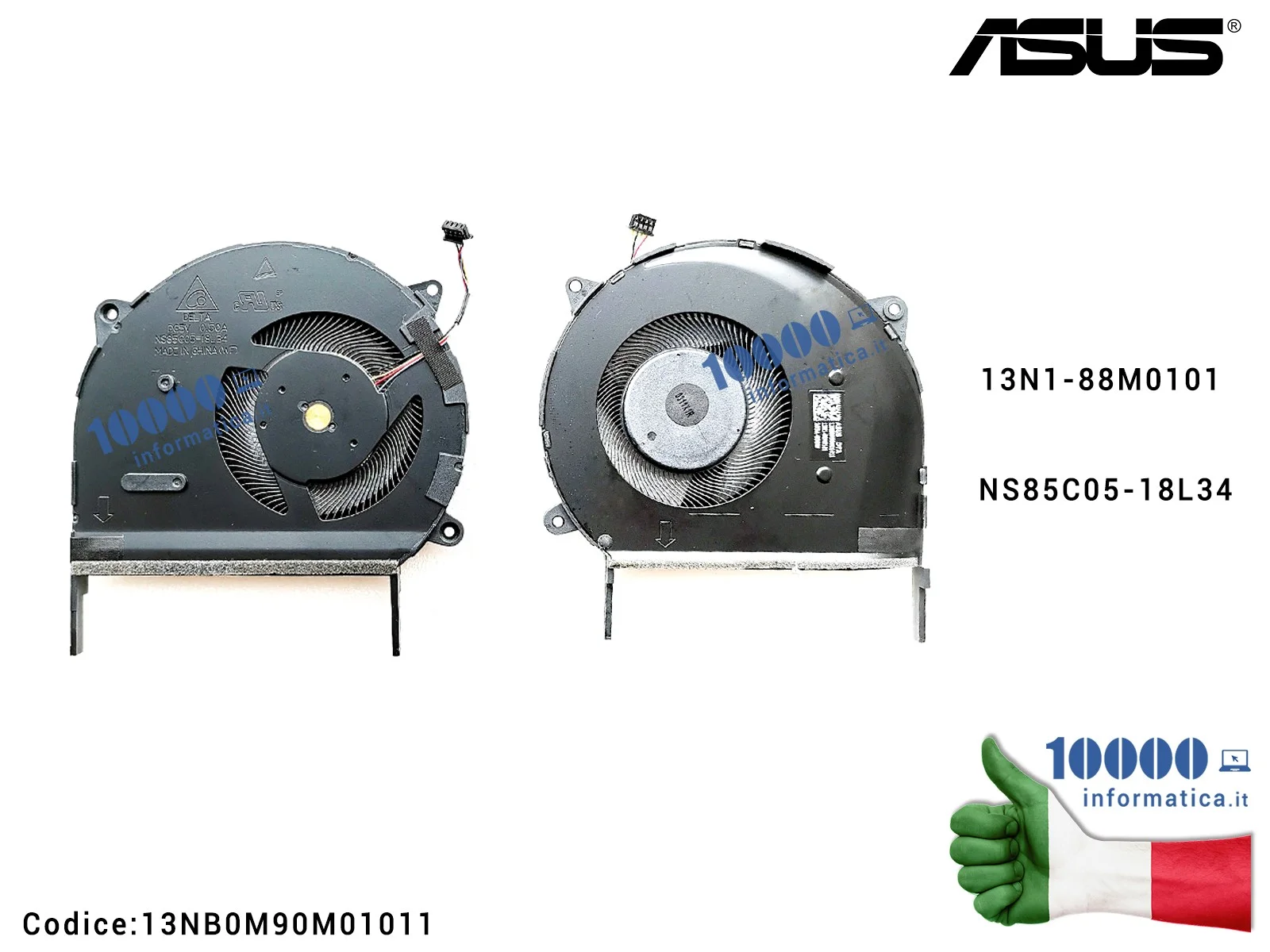 13NB0M90M01011 Ventola Fan CPU ASUS VivoBook X512F X512FA X512FJ X512FL X512J X512JA X512JF X512JP 13N1-88M0101 NS85C05-18L34...