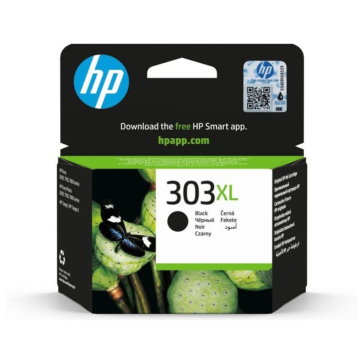 T6N04AE HP 303XL High Yield Black Original Ink Cartridge 190780571095, 190780571118, 190780571101