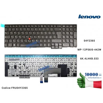 04Y2365 Tastiera Italiana LENOVO ThinkPad E531 E540 E545 L540 P50s T540 T540p T550 T560 W540 W541 W550s 04Y2365 MP-12P56I0-44...