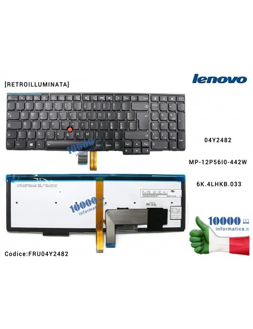 04Y2482 Tastiera Retroilluminata Italiana LENOVO ThinkPad E531 E540 E545 L540 P50s T540 T540p T550 T560 W540 W541 W550s 04Y24...